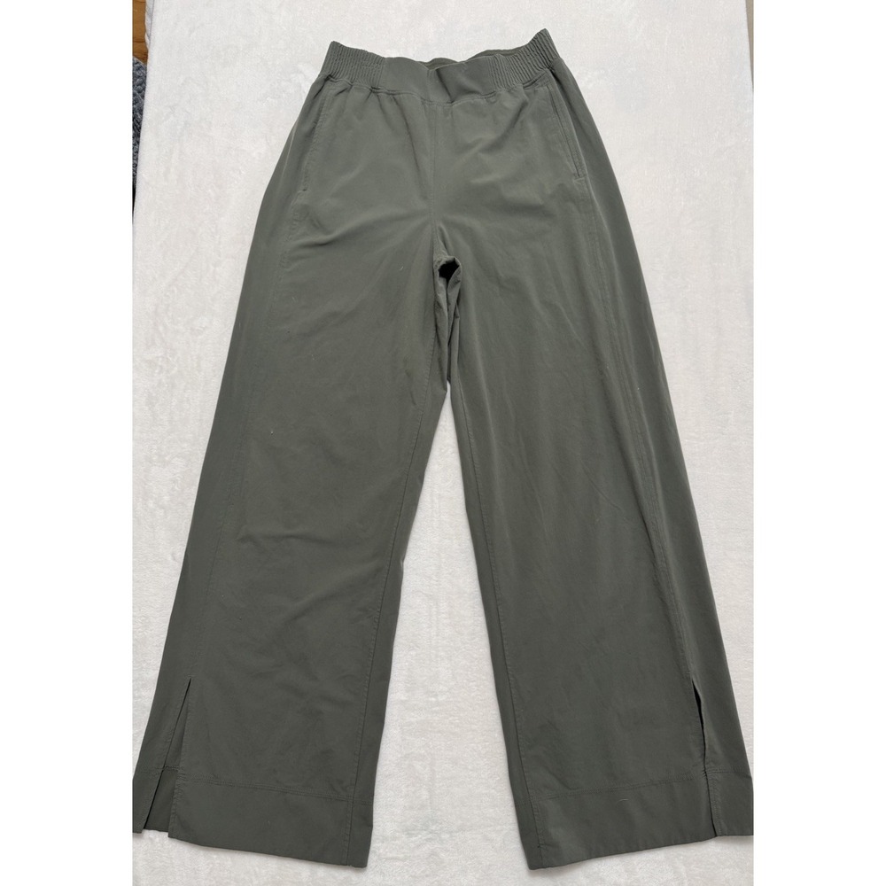 Lululemon Women's Green Stretch Woven Wide Leg High Rise Pants Size Medium